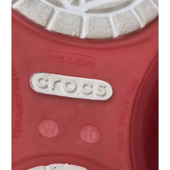 Crocs Adrina Pink / White Womens Size 10 Strappy Thong Sandals - Picture 5 of 9